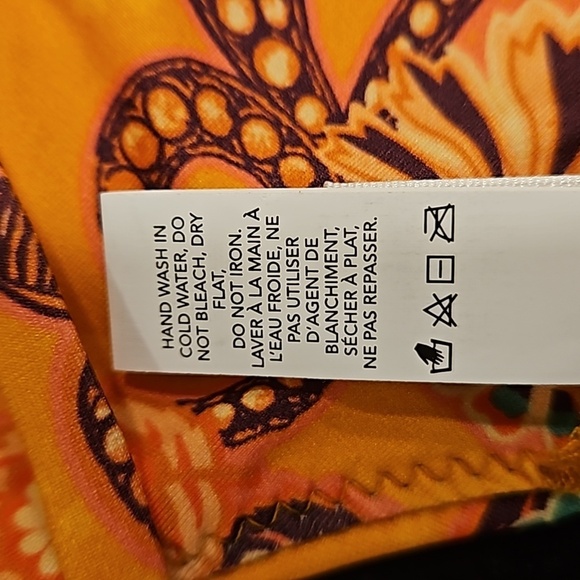 💕A.L.C.💕 Cleo Scoop Bikini Top ~ Orange Multi-Color Paisley Print Large L NWT - Picture 10 of 10